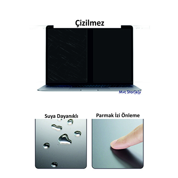 Macbook Air 15.3inç M2-M3, Mat Ekran Koruyucu (TouchID'li Air M2-M3) A2941 A3114 ile Uyumlu Şeffaf