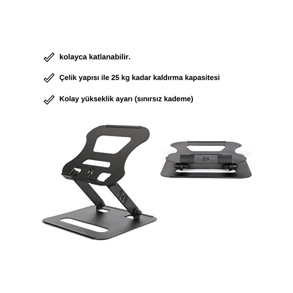 Daytona ST-809 Metal Ergonomik Katlanabilir Taşınabilir Macbook Notebook Laptop Standı