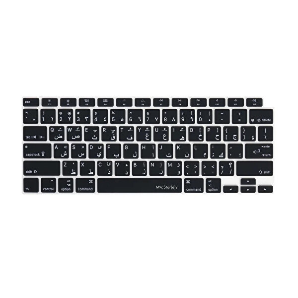 McStorey Siyah Arapça Klavye Koruyucu MacBook Air M1 13