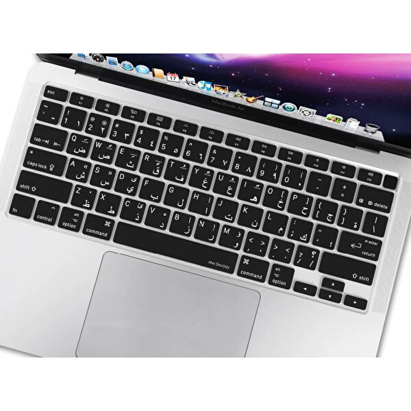 McStorey Siyah Arapça Klavye Koruyucu MacBook Air M1 13