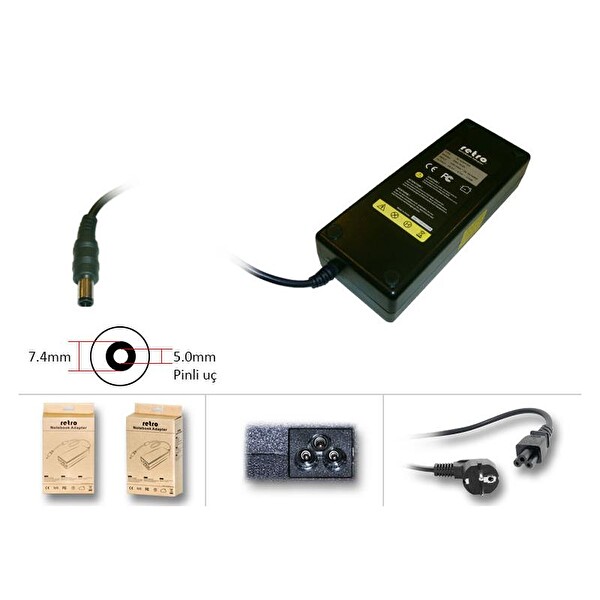 Retro HP Uyumlu Notebook Adaptör 18.5V 6.5A 120W (7.4x5.0)