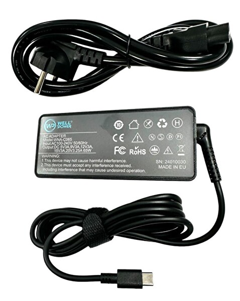 WellPower WNA-C065 5V/9V/12V/15V/20V 65W Type-C Notebook Şarj Adaptör