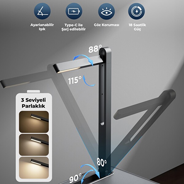 Bix Saiji GX8 LED Işıklı Laptop Masası 17