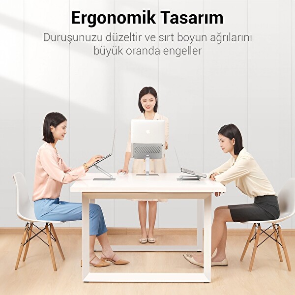 Juo Alüminyum Notebook Standı Yükseklik ve Eğim Ayarlı Ergonomik Metal Laptop Standı