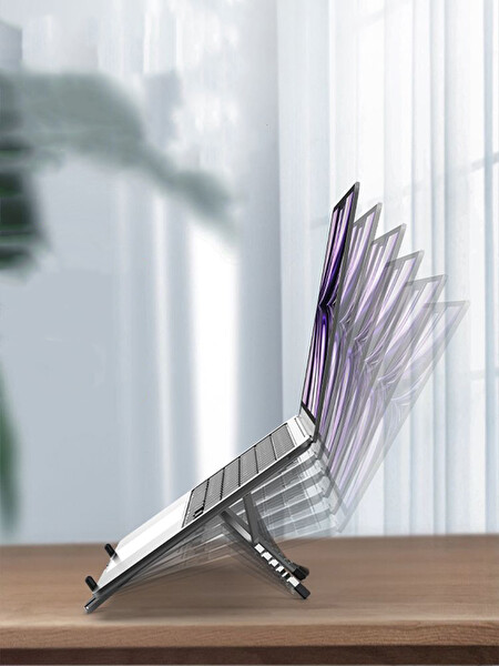 Raca Tech Laptop MacBook Uyumlu Ayarlanabilir Katlanır Metal Laptop Standı ve Yükseltici