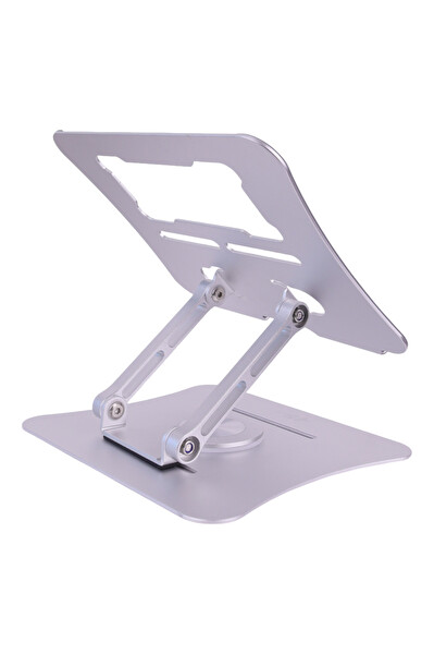 4Berry G68G Metal 360° Döner Yükseklik-Açı Ayarlı Ergonomi Gri Laptop Standı