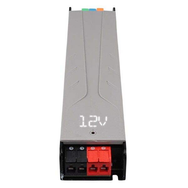 PowerMaster PM-26841 12Volt 20Amper 240Watt Slim Metal Kasa Adaptör Voltaj Göstergeli 238x51x30mm