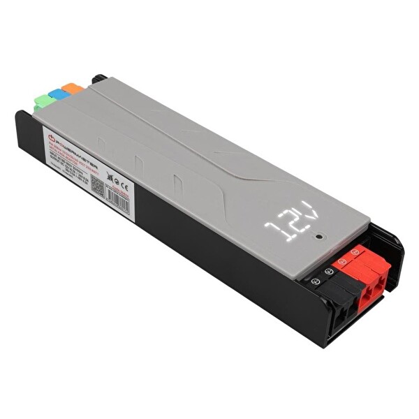 PowerMaster PM-26844 12/24/36/48Volt 8.4Amper 200Watt Metal Kasa Kademeli Adaptör Voltaj Göstergeli