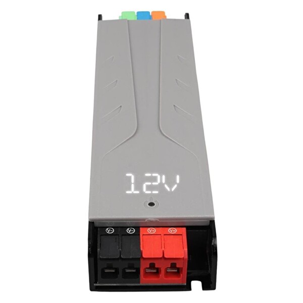 PowerMaster PM-26844 12/24/36/48Volt 8.4Amper 200Watt Metal Kasa Kademeli Adaptör Voltaj Göstergeli