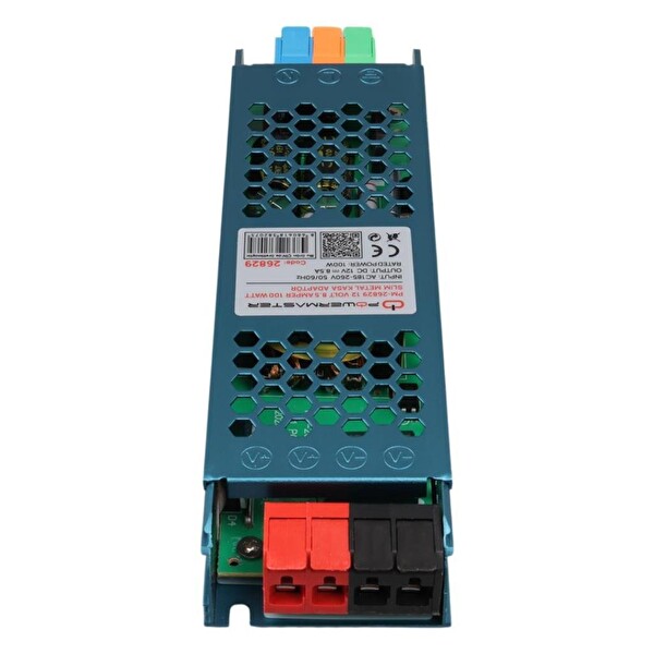 PowerMaster PM-26829 12Volt 8.5Amper 100Watt Slim Metal Kasa Adaptör 180x50x23mm