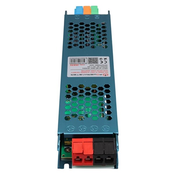 PowerMaster PM-26830 12Volt 10Amper 120Watt Slim Metal Kasa Adaptör 208x50x23mm