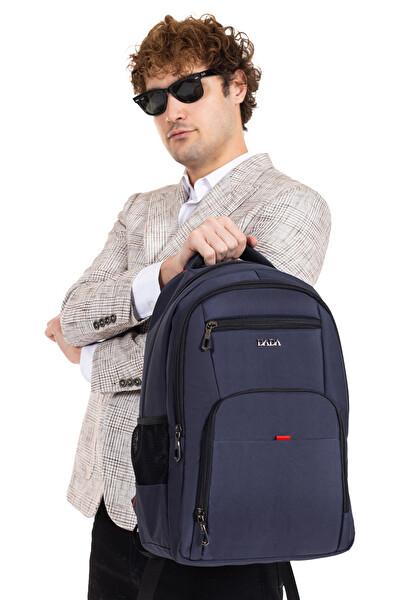 Dada 06 Lacivert Laptop Sırt Çantası 14 inç Usb Typc-E Aparatlı Su Geçirmez Kumaş Ortopedik