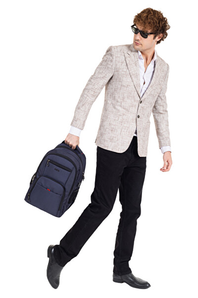 Dada 06 Lacivert Laptop Sırt Çantası 14 inç Usb Typc-E Aparatlı Su Geçirmez Kumaş Ortopedik