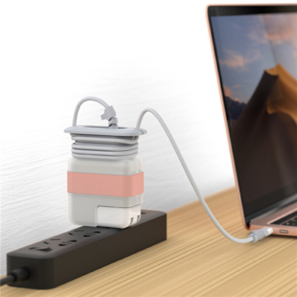 McStorey MacBook Air 13.6 M2 M3 35W Pembe Ve Air 13 M1 30W Küçük Gövde Kablo Koruma Adaptör Kılıfı