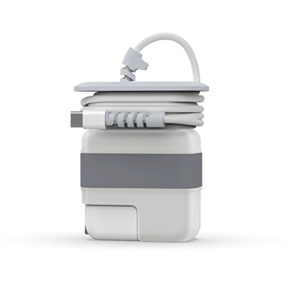 McStorey MacBook Air 13.6 M2 M3 35W - Air 13 M1 30W Küçük Gövde Adaptör Koruyucu Kılıf - Gri