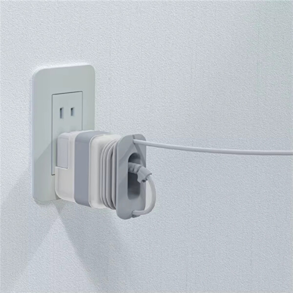 McStorey MacBook Air 13.6 M2 M3 35W - Air 13 M1 30W Küçük Gövde Adaptör Koruyucu Kılıf - Gri