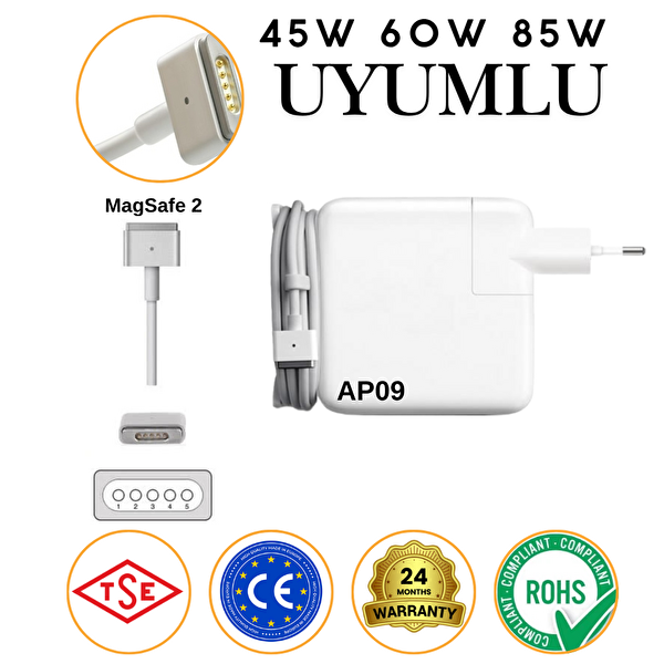 İnfostar Apple MacBook Pro Retina MGX8-MGX9 MagSafe 2 Uyumlu Adaptör Şarj Aleti