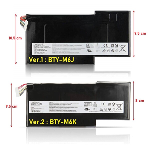 İnfostar Msı ile Uyumlu GS73VR 7RG Stealth Pro-080TR Batarya Pil Versiyon-1