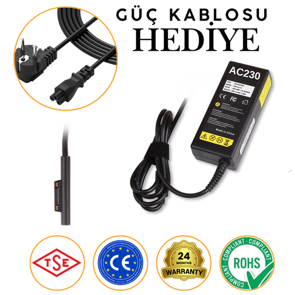 İnfostar Microsoft Q5N-00001 15V 4A ile UyumluTablet Adaptörü RPA-AC230 (RTBA-MS03)