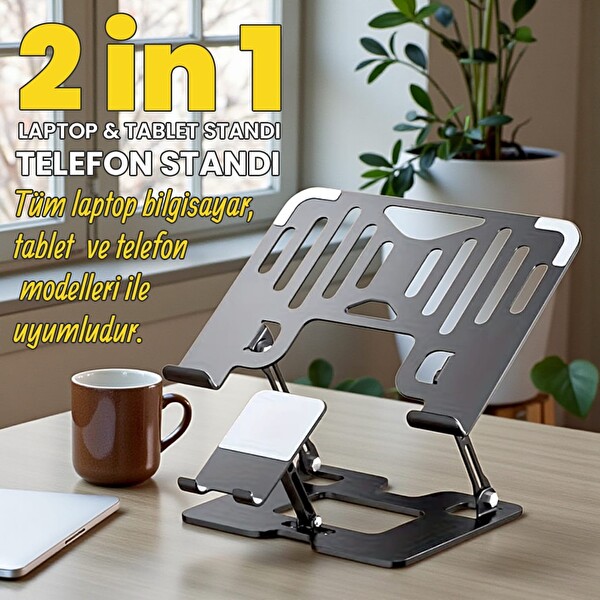 Upway Comfort Style 2 in 1 Sağlam Ve Ergonomik Çok Amaçlı Tablet-Telefon Laptop Standı