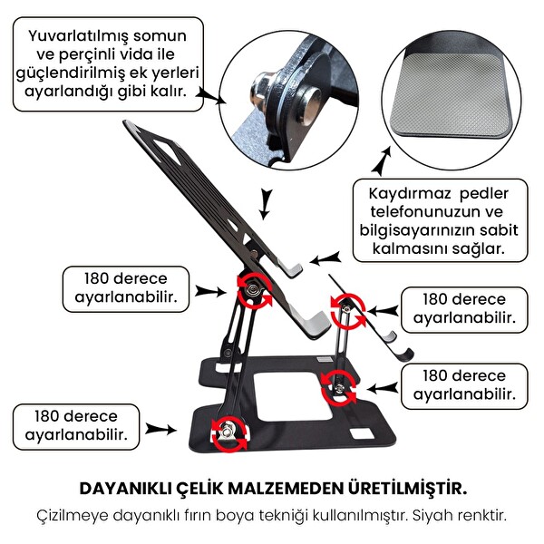Upway Comfort Style 2 in 1 Sağlam Ve Ergonomik Çok Amaçlı Tablet-Telefon Laptop Standı