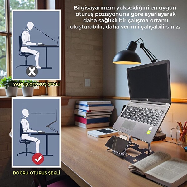 Upway Comfort Style 2 in 1 Sağlam Ve Ergonomik Çok Amaçlı Tablet-Telefon Laptop Standı