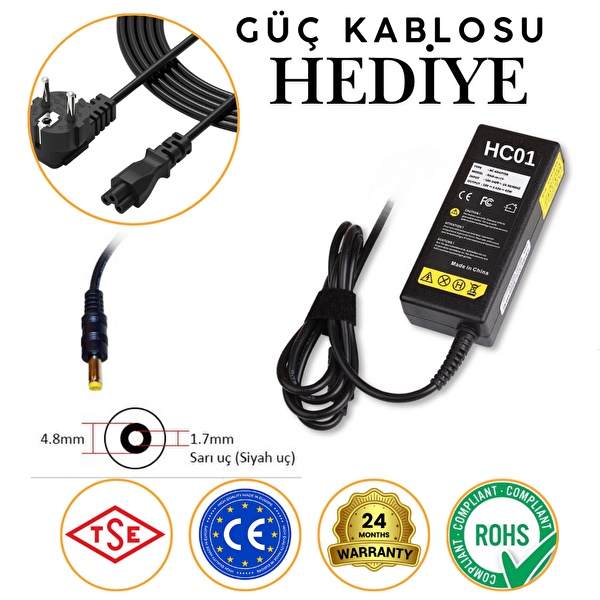 İnfostar Casper Nirvana X500 / NB X500 / X500.1005 / X500.1021 Uyumlu Laptop Adaptörü Şarj Aleti