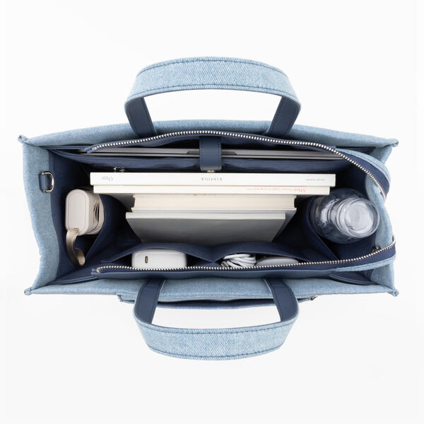 Comfyable Askılı Kanvas Tote Laptop Çantası Denim