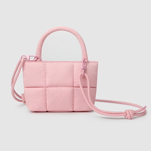 Comfyable Puffy Mini El Çantası - Ayarlanabilir Askılı Küçük ve Hafif Çapraz Askılı Çanta - Pembe