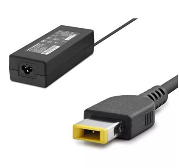 Hadron HD8862 Lenovo IBM Uyumlu 20V 6.75A 135W Laptop Adaptörü USB Tip Sarı Kare Uç Siyah