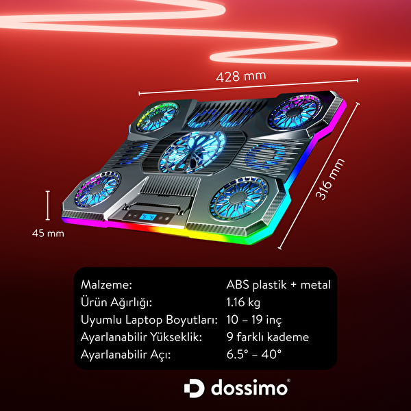 Dossimo Nitro S24 Notebook Soğutucu Stand