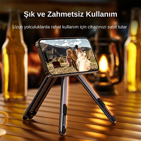 Dossimo DS-500 4 in 1 Katlanabilir Portatif Laptop Standı Manyetik MagSafe Telefon ve Tablet Tutucu Tripod