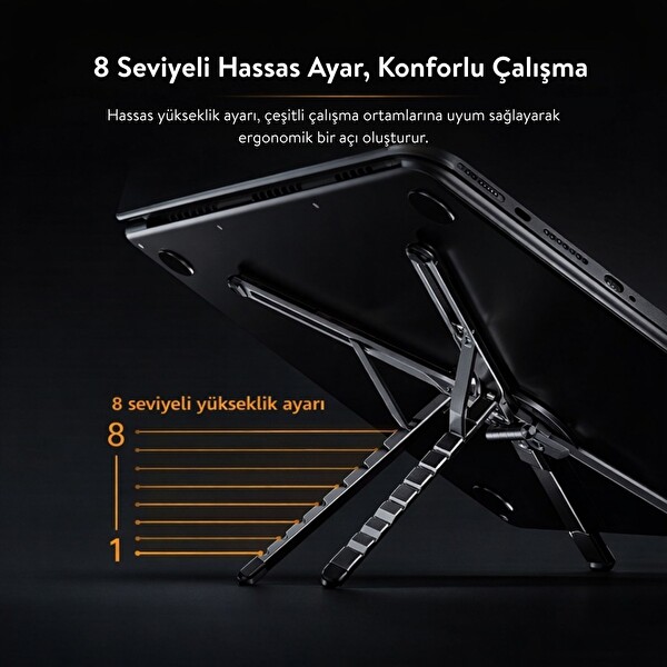 Dossimo DS-500 4 in 1 Katlanabilir Portatif Laptop Standı Manyetik MagSafe Telefon ve Tablet Tutucu Tripod
