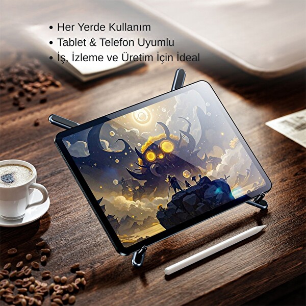 Dossimo DS-500 4 in 1 Katlanabilir Portatif Laptop Standı Manyetik MagSafe Telefon ve Tablet Tutucu Tripod