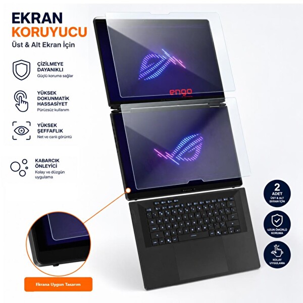 Engo Asus ROG Zephyrus Duo Ekran Koruyucu 16 inç Nano Parlak