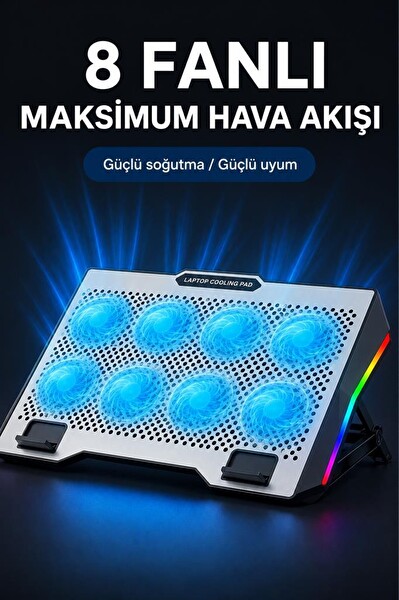 Torima CF11 Ayarlanabilir Rgb Dizüstü Bilgisayar Laptop Soğutucu Gümüş