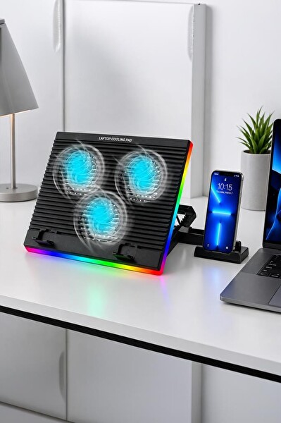 Torima CF10 Ayarlanabilir Rgb Dizüstü Bilgisayar Soğutma Fanı Siyah