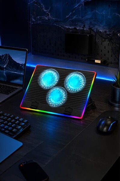 Torima CF10 Ayarlanabilir Rgb Dizüstü Bilgisayar Soğutma Fanı Siyah