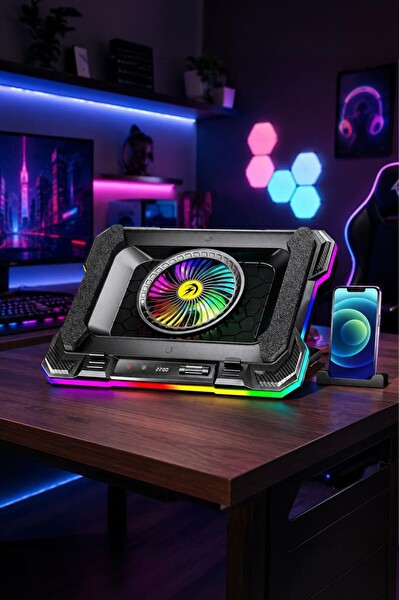 Torima CF07 Ayarlanabilir Rgb Dizüstü Bilgisayar Soğutma Fanı Siyah