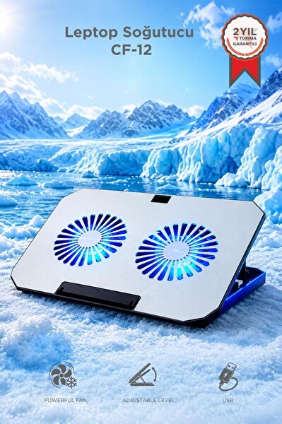 Torima CF12 RGB Ayarlanabilir Dizüstü Bilgisayar Soğutucu Standı Gümüş