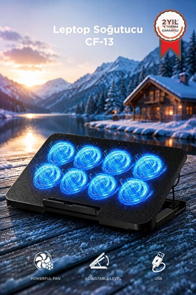 Torima CF13 Laptop Soğutucu Ayarlanabilir RGB Dizüstü Bilgisayar Soğutma Fanı Siyah