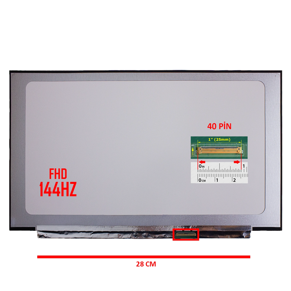 İnfostar NV161FHM-NX2 V3.0 16.1 inç 1920x1080 40 Pin IPS 144Hz Uyumlu Notebook Laptop LCD LED Ekran