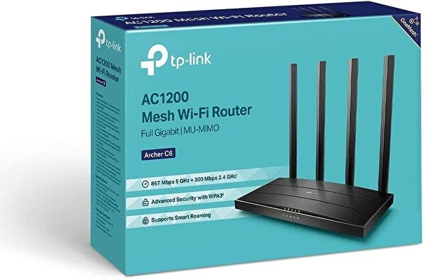 TP-Link Archer C6 AC1200 Wireless MU-MIMO Gigabit Router