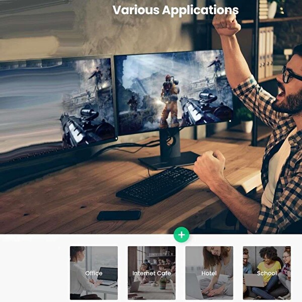 Ugreen Cat8 25 Gbps 1 M Örgülü Ethernet Kablosu