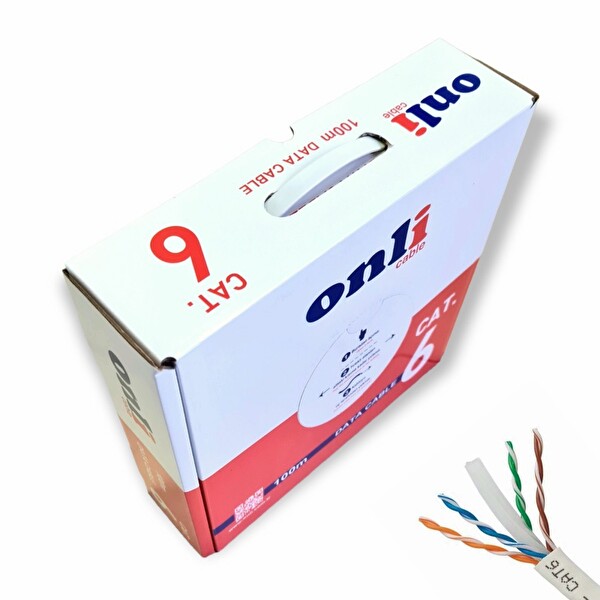 Onli 23AWG UTP CAT6 Yerli Üretim 100 M Gri Network Kablosu