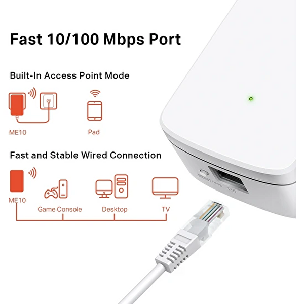 Mercusys ME10 300 Mbps Wi Fi Menzil Genişletici 4
