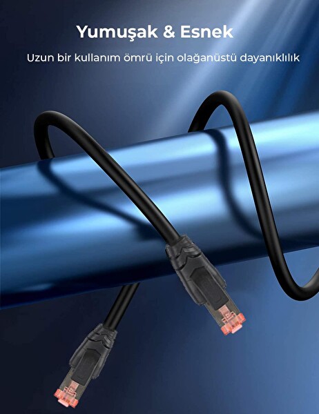 Bix Cat8 40 Gbps Veri Aktarım 2000 MHz STP 5 M Ethernet Kablosu