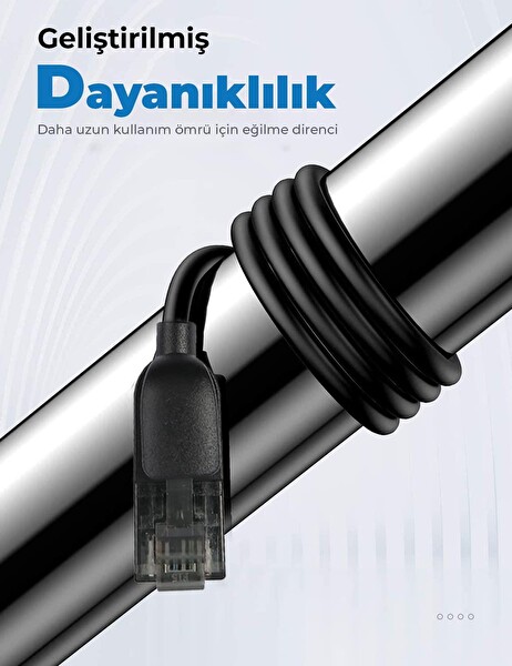 Bix Cat6A Slim 10 Gbps Veri Aktarım 500 MHz UTP 10 M Ethernet Kablosu