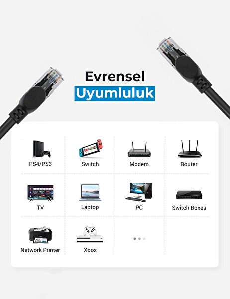 Bix Cat6A 10 Gbps Veri Aktarım 500 MHz STP 10 M Ethernet Kablosu