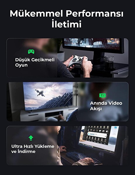 Bix Cat6A 10 Gbps Veri Aktarım 500 MHz STP 1 M Ethernet Kablosu